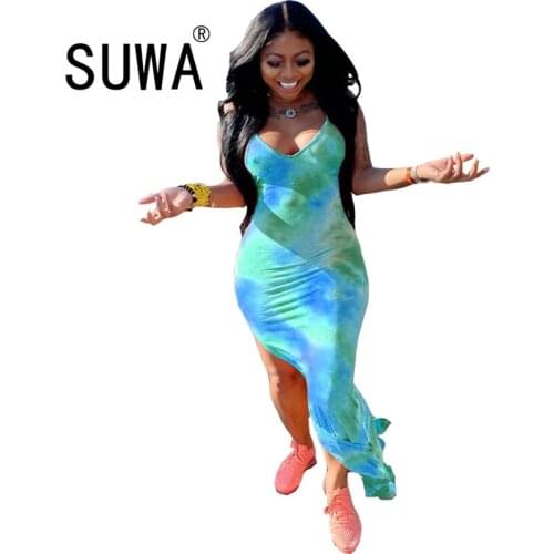 Print Sexy Bodycon High Split Dress Women Clothes 2021 New Sleeveless Short Dress Party Club Elegant Backless Vestidos