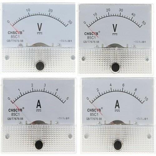 1pcs 85C1 Analog Volt Voltage Panel Meter Voltmeter From DC 0-5V To DC 0-100V