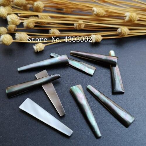 100pcs/lot 7x30mm Natural Black Rectangle & ladder Mother of Pearl shell for DIY Jewelry Rectangle MOP Pearl shell For Earrings