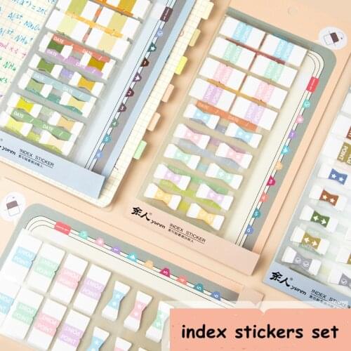 155Index/Pack Two Color Sticky Notes Index Memo Pad Bookmarks Cute Scheduler Paper Stickers Kids Students Stationery