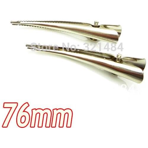 200pcs 76mm Dull Silver Plated Metal Hair Jewelry Beak nose Alligator Clips DIY Findings Accessories