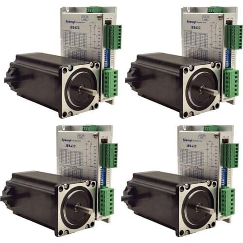 4Axis NEMA23 stepper motor 3.5N.m(500oz-in) 4.0A shaft diameter 8.0mm and Driver 1.0-4.0A DC20-50V 1-200Micro CNC Router