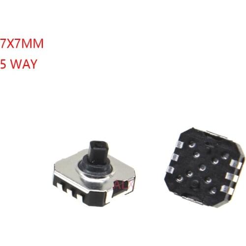 5PCS 7X7x5.2mm 6PIN five way smd Momentary TACT push button switch smt tactile switches 7x7x5.2 7*7*5.2MM 7*7 7*7MM