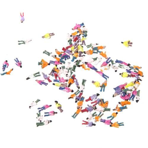 ABWE 100pcs Z Scale 1:200 Mix Painted Model People Train Park Street Passenger Figures