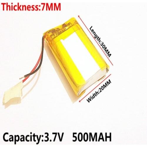 Free shipping)Polymer lithium battery 3.7 V, 702030 500MAH can be customized wholesale CE FCC ROHS MSDS quality certification