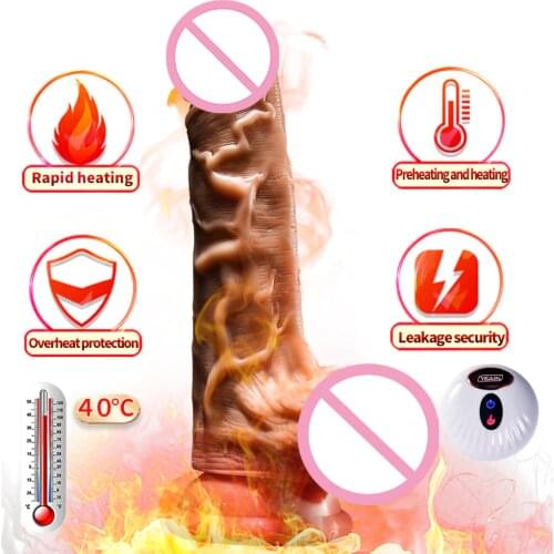 Wireless Remote Control Heating Telescopic Realistic Dildo Vibrators USB Charging Penis Female Masturbation Adult Sex Toys