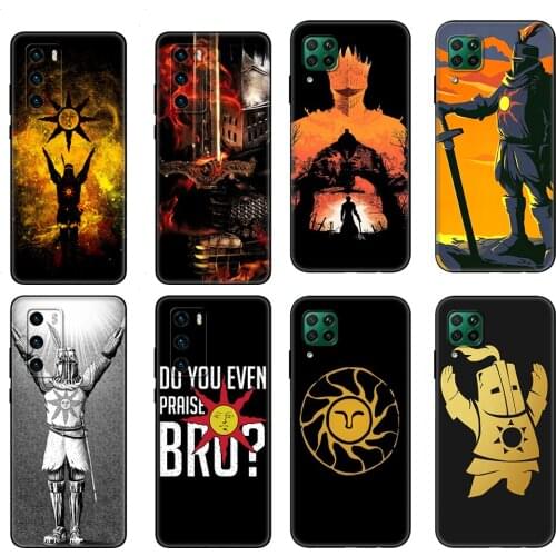 Black tpu Case For Huawei P30 Lite P30 Pro P40 Case For Huawei P40 LITE E P Smart 2020 Case Cover Praise the Sun Dark Souls