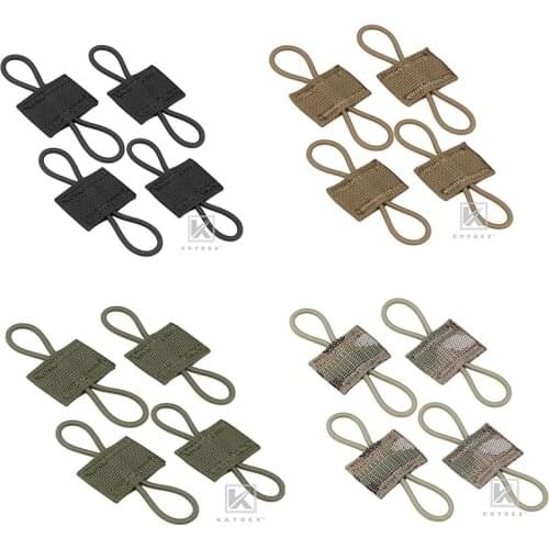 KRYDEX MOLLE Elastic Conversion Buckle PTT Retainer Antenna Communication Cable Hydration Tube Route Loop Storage Organizer 4PCS