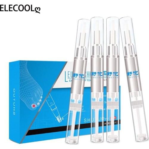 ELECOOL 4Pc/set Fungal Nail Serum Pen Effective Anti-Fungal Onychomycosis Paronychia Repair Nail Treating Foot Hand Nail Tools