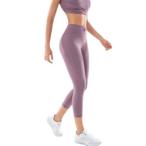INS European hot style running exercise fitness fast dry yoga wear without embarrassing line high waist honey peach butt tights