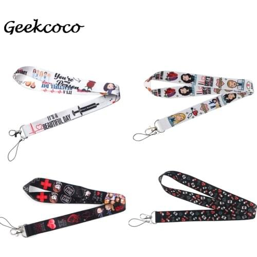 J1803 Cartoon Keychain Accessories Safety Mobile Phone ID Badge Holder keys Straps Neck Camera lanyard