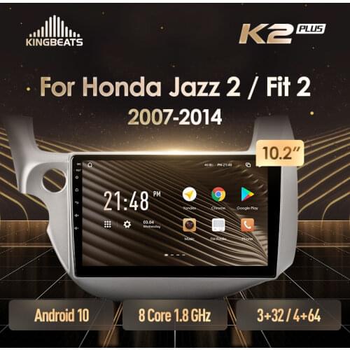 KingBeats Android 10 Octa-Core head unit HU 4G in Dash Car Radio Multimedia Video Player Navigation GPS For Honda Jazz 2 GG 2008 - 2014 Fit 2 GE 2007 - 2014 no dvd 2 din Double Din Android Car Stereo 2din