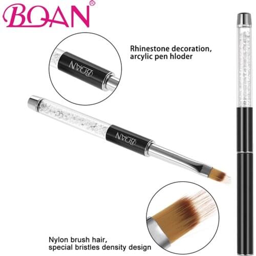 BQAN 1PCS Nail Art Painting Pen Brush UV Gel Polish Nail Ombre Brush Gradient Color Rhinestone Crystal Acrylic Nail Drawing Pen