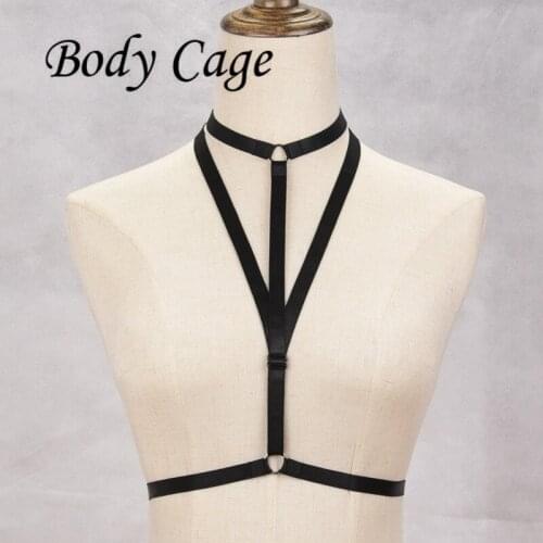 Body Cage Summer Harajuku Sexy Chest decoration new Bra Strap Women Underwear Femme Garter Belt Rave Pastel Gothic Cage Bra