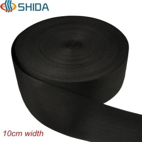 4"(10cm) Width*5Yards*1.5mm Thickness Black Polypropylene PP Webbing Ribbon For Bags,Garment,Home Textile Hand Made Sewing Belt