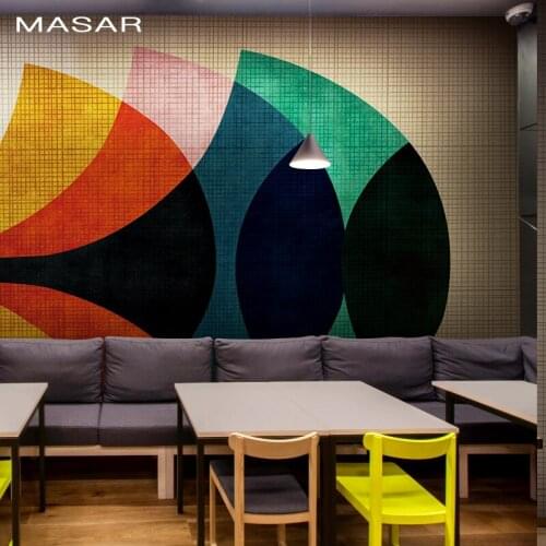 MASAR Original color order interlaced mural lively pattern bedroom living room dining room background wall wallpaper