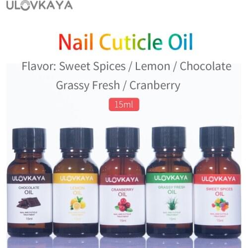 ULOVKAYA 10ML Cuticle Oil For Nails Lemon 5 Flavor Nail Care Treatment Tool Manicure For Nail Repair Softener Skin Protector