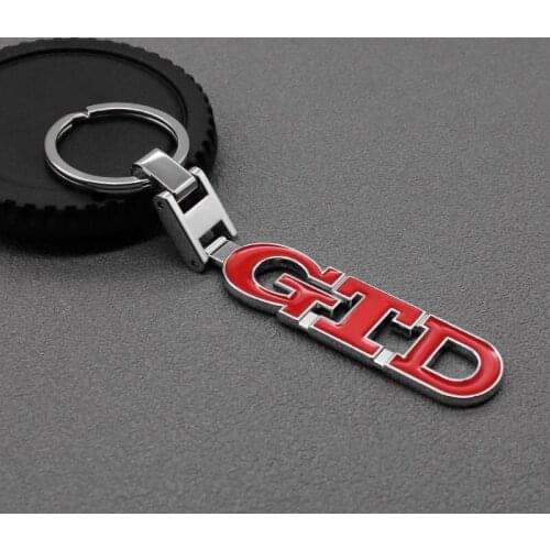 3D Metal GTD Logo Car Keychain Auto Interior Accessories For VW Volkswagen Golf Polo Sedan Jetta Touareg 4 5 6 7 Car Key Rings