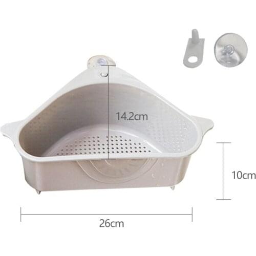 Multifunctional Corner Sink Drain Rack Shelf Suction Cup Sink Drain Basket Bowl Sponge Holder Kitchen Bathroom Storage Organizer