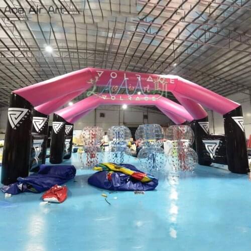 Reusable 10x5m giant airtight arch,inflatable start finish line archway with logo sticker on top for sale