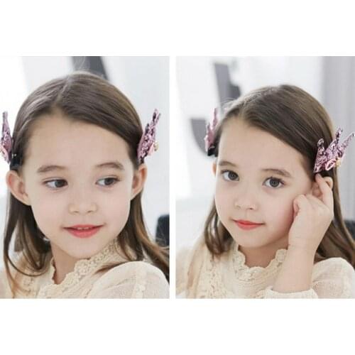 100pack Fashion 5PCS/Pack Cartoon Crown Bow Girls Cute Hairpins Handmade Princess Barrettes Hair Clips