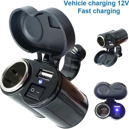 Motorcycle 12V Cigarettes Lighter Waterproof Power Charger USB Socket Kit Supply Motorcycle Cigarettes Lighter