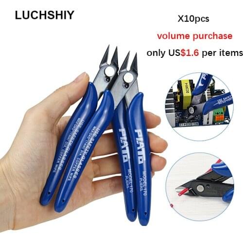 Set Of Hand Tools Wire Cable Cutter Pliers Side Cutter Multitool Wire Stripper Knife Crimping Pliers Home Tools Nipper 10pcs
