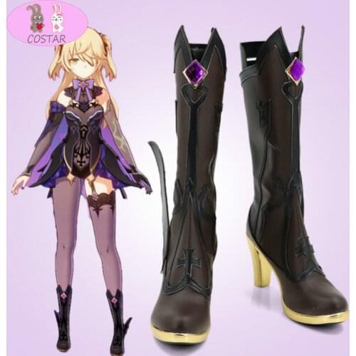 Genshin Impact Fischl Cosplay Shoes Boots Halloween Carnival Cosplay Costume Accessories custom made women men game