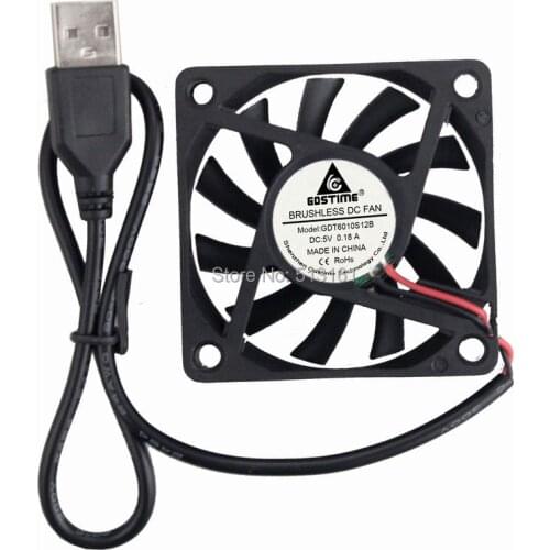 Gdstime 60x60x10mm 60mm 6cm 6010 5V USB Connector DC Cooling Fan For PC Computer