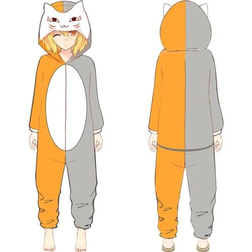 Natsumes Book of Friends Cat teacher Anime Siamese pajamas Winter one-piece pajamas