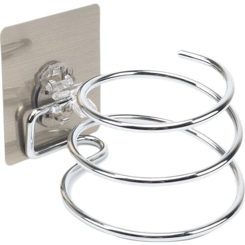 No-drill Stainless Steel Hair Dryer Holder Rack Blower Rail Frame Stand Rest Bathroom Shelves Hair Salon Shelves Storage