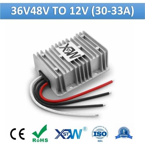 XWST Non Isolated 36V 48V to 12V 30A 33A Step Down Aluminum DC DC Converter Golf Cart Voltage Reducer 12v Buck Converter