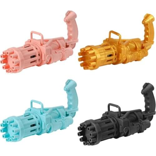 Macaron Gatling Bubble Machine 10-Hole Automatic Bubble Guns Kids Electric Bubble Shooter Gatling Summer Soap Water Bubble Maker