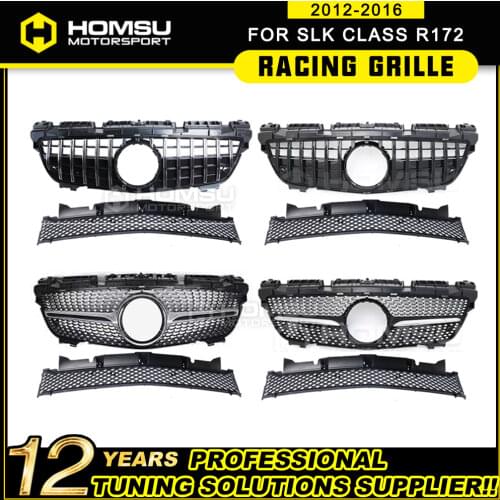 Racing GT grille with Mesh For Mercedes SLK class R172 GT Grille Front mesh front grille of Auto front grille 2012-2016