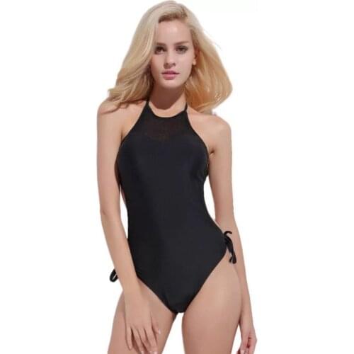 Sbart Women One-piece Sling Type Bikini with Strap Girls Mesh Lacing Sexy Lycra Brief Swimwear for Swimming Snorkeling