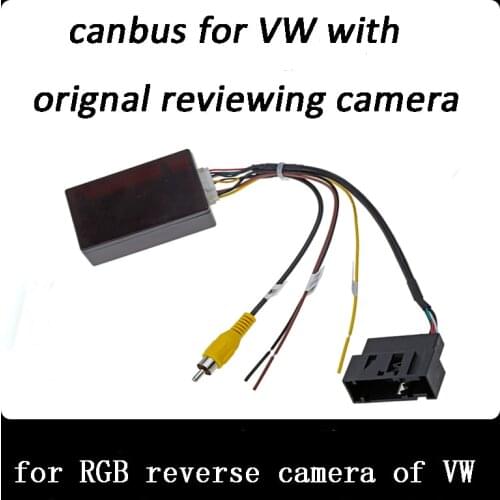 Universal Can-Bus Decoder for VW original Car Rear View Camera Video,RGB to RCA/AV Converter/Decoder Box Adapter for VW OEM