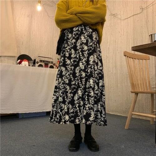 Retro Tie Dyed Skirt Womens Spring Skirt 2021 New High Waist Slim Fashion Print Skirt
