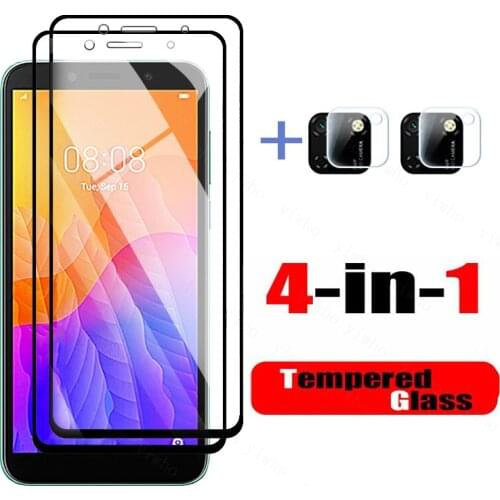 Tempered Glass on The for Huawei Y5p Screen Protector Y 5p Y5 P Lens Protective Glass Film.4 In 1,Not Soft Film Hydrogel Film