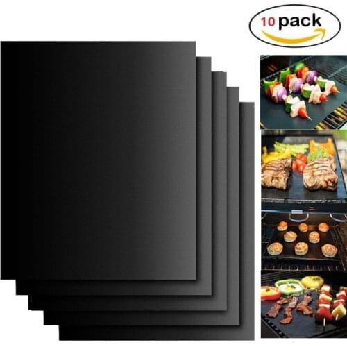 1/5/10pcs Grill Mat 44X33cm Non Stick BBQ Grill Liners Oven Grill Foil Barbecue Plate Liner Reusable Mat Tools Accessories 50