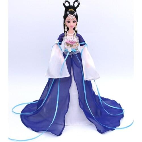 1 Pcs 1/6 Doll Clothes Doll Cosplay National Costume Chinese Ancient Costumes Long Sleeves Loose Princess Wear Kids Dress Up Toy