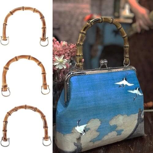1Pcs Bamboo Bag Handle Replacement for DIY Purse Making Handbag Shopping Tote