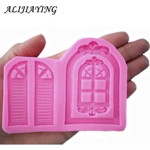 1Pcs DIY Retro Door Window Border Silicone Molds Cupcake Fondant Cake Decorating Tools Gumpaste Chocolate D0969