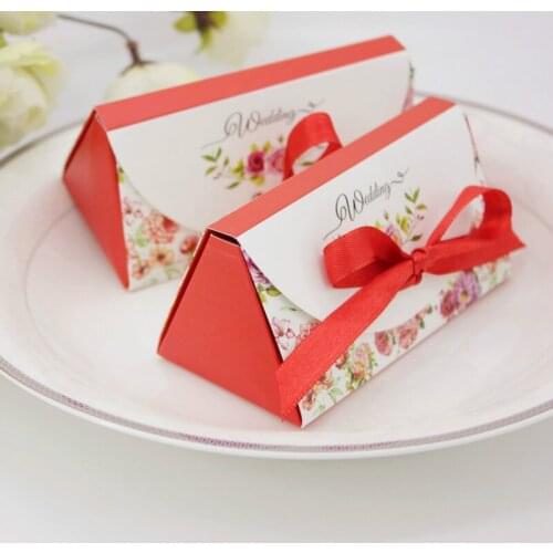 100pcs New wedding candy box of chocolates boxed gift boxes with ribbon