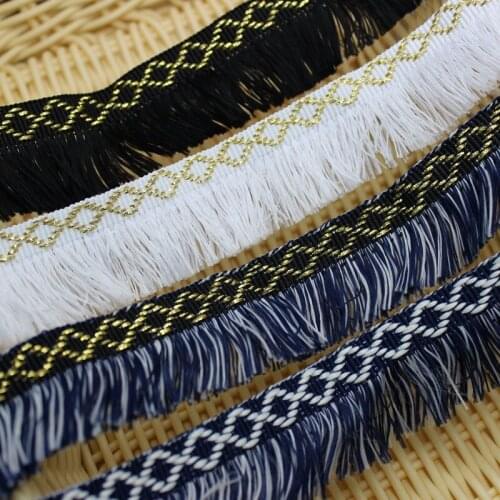 15yards/lot 3cm Tassel Lace Trim polyester Fabric Ribbon Fringe Drop Handmade Sewing Curtains Clothes Accessories