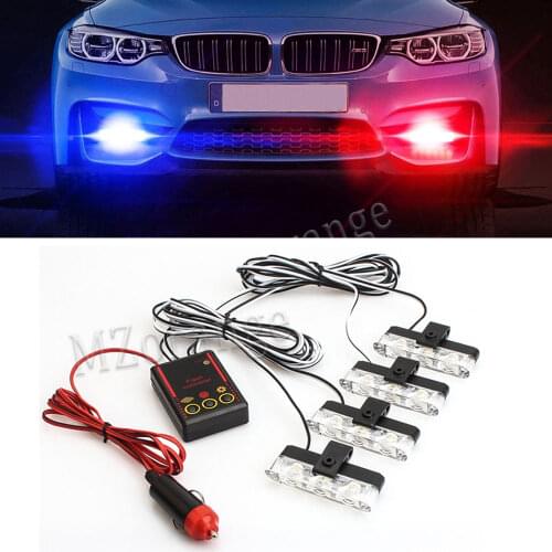 4*3 LED Strobe Light Police Emergency Grill Warning Light 12V Car Motorcycle Fireman Ambulance Flasher LED Flashlight