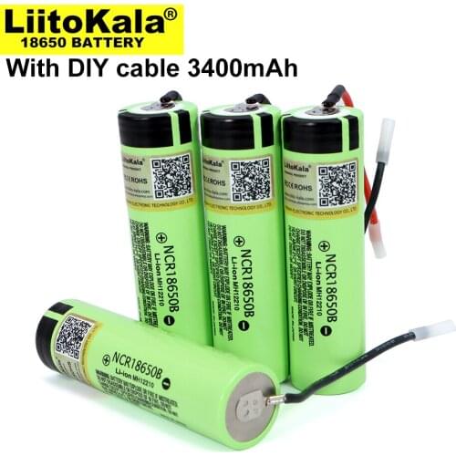4PCS Liitokala new original NCR18650B 3.7V 3400mAh 18650 rechargeable lithium battery for battery + DIY Linie
