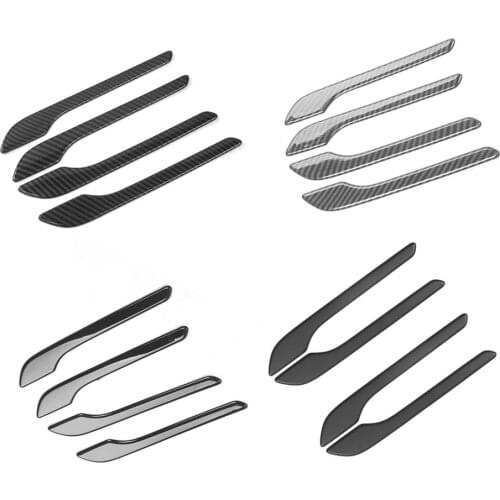 4Pcs Car Door Handle Wrap Cover For Tesla Model 3 2017-2020 Carbon Fiber ABS Anti-scratch Protector Sticker Decorative Stickers