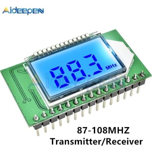 87-108MHZ PLL LCD Display Digital FM Radio Transmitter/Receiver Module Wireless Microphone Stereo Board Digital Noise Reduction