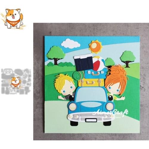Car Travel Metal Cutting Dies Mold Knife Scrapbooking Stencil DIY Embossing Craft Die Cuts Card Making New Dies For 2021
