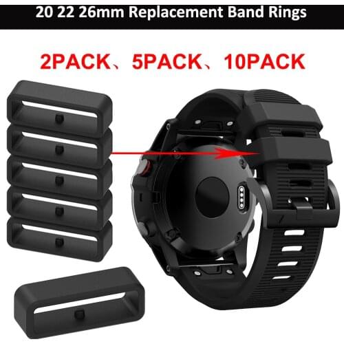 Watch band keeper for Garmin Fenix6 6S 6X silicone Rubber ring replacement wristbands buckle holder for Fenix 5X 6X 20 26mm loop